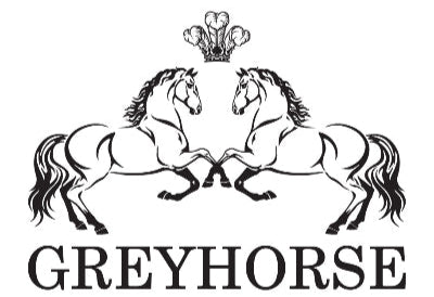 This is the logo of Greyhorse Equestrian in black